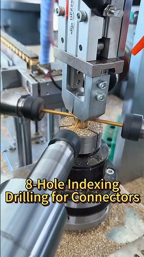 8 Hole Indexing Drilling for Connectors #machine #wireworks #factory