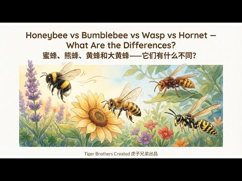 Honeybee vs Bumblebee vs Wasp vs Hornet 🐝 | What’s the Difference? | Kids Science