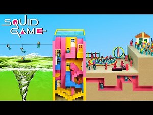 LEGO Squid Game 2 VS Vortex Dam Breach Experiment - Water Tornado Flood Disasters Whirlpool