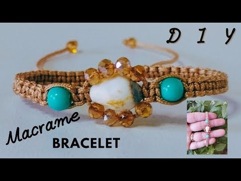 DIY Natyral shell 🐚bracelet with beads/simple & easy macrame tutorial/