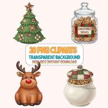 Christmas Cookie Jar Set Clipart – 20 Transparent PNGs