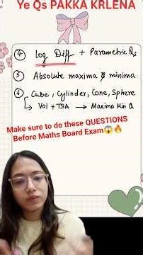 MUST* solve Qs🔥✅Before Maths Board exam| ISC 12 *Ignore mat kro solve kro*
