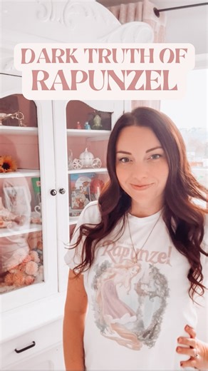 Carley Cook | Children’s Author | Disney Mom on Instagram: "Disney gave us magic. The originals gave us warnings. Once upon a time was never meant to be gentle, but a threat. ✨⬇️ In the original tale, Rapunzel is taken from her parents as payment after her pregnant mother steals food from a sorceress’s garden. The sorceress raises her in isolation, locking her in a tower with no door to keep her hidden and obedient. When a prince secretly visits Rapunzel, she becomes pregnant, revealing the rela
