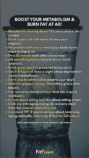 👆 Boost Metabolism After 60 | 10 Fat-Burning Habits That Work! #FitFixen #Shorts