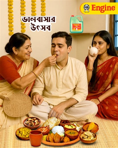 Jamai Shasthi par ho khaas dawat, Maa ke haathon ka swad aur Engine Brand Mustard Oil ka bharosa! Celebrate the bond with flavors that feel like home. 💛 #JamaiShasthi #JamaiShasthi2025 #EngineMustardOil #KacchiGhani #JamaiSpecial #DesiSwad #BengaliTradition #FamilyCelebration #TraditionalCooking #EngineBrandLove [Jamai Shasthi, Engine mustard oil, kacchi ghani oil, traditional Bengali food, homemade dishes, family celebration, festive food, Bengali cuisine, mustard oil cooking, Engine brand] | 