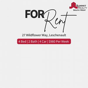 // 🔥 RARE RENTAL BEAUTY!! 🔥 // 27 Wildflower Way LESCHENAULT WA 6233 $980 Per Week 4 Bed 🛏️ | 2 Bath 🛁 | 4 Car 🚘 | Features include: Open kitchen, dining, and living area with wood fireplace and cathedral ceiling Well-appointed kitchen with Caesarstone bench tops Marri flooring throughout Jarrah lined eaves Four queen sized rooms plus study Spacious master bedroom with ensuite with spa bath and sliding door access to yard Separate theatre with projector screen and speakers Games room Two ou