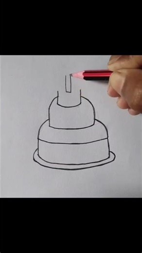 How To Draw a Happy Birthday Cake Drawing l step by step drawing l🎂#cakedrawing #easydrawing #shorts