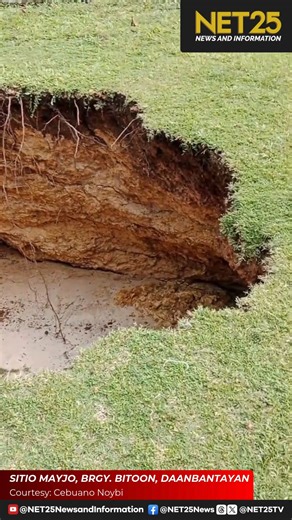 PANOORIN: Natuklasan ang isang sinkhole matapos ang 6.9 magnitude na lindol sa Sitio Mayjo, Brgy. Paypay, Daanbantayan sa Cebu. Tinatayang nasa apat na metro ang lalim ng sinkhole. Balak suriin ng mga eksperto mula sa Department of Environment and Natural Resources (DENR) ang naturang sinkhole upang malaman ang kondisyon at maaaring panganib nito. 📹: Cebuano Noybi #NET25NewsandInformation | NET25 News and Information