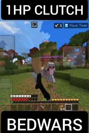 1hp cluch in bedwars hive 🥶😱-_- || #minecraft #hive #hivemc #bedwars ‪@TwinRushxx‬