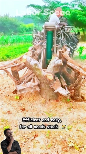 Pull tree roots without digging, hydraulic clearing 😱