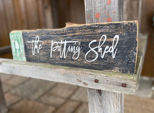 Rustic Reclaimed Wood Sign | the Potting Shed | Reclaimed Farmhouse Decor - Etsy