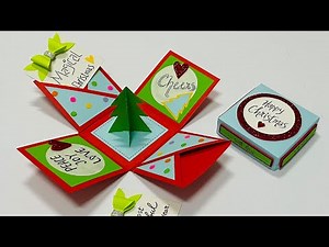 Christmas Explosion Box Making Ideas | Christmas Greeting Cards | Handmade Christmas Box Card | #357