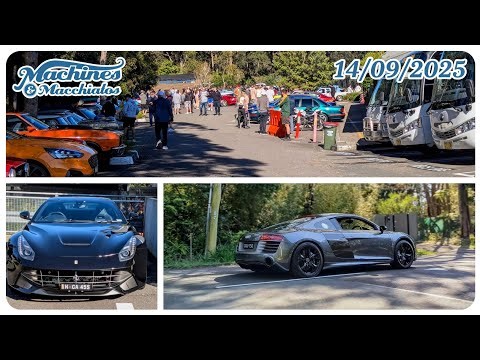 Car exits and cars on display at Machines and Macchiatos September 2025