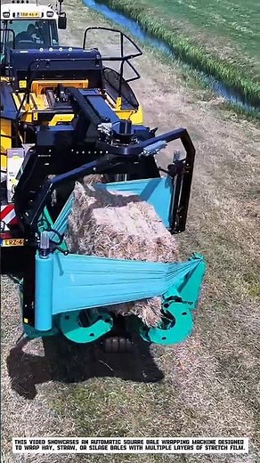 Automatic Square Bale Wrapping Machine in Action