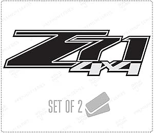 GOLD HOOK Chevy Silverado Z71 4x4 Decals Stickers (Dimensions 12.5''x4'') - F (2007-2013) Bed Side 1500 2500 HD (Set of 2) (Black Gloss (Premium Series))