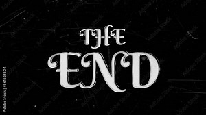 Retro Outro. Vintage pop-up text screen saver with text - The End. A re-created film frame from the silent movies era, showing an intertitle text - The End.