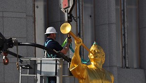 Rome's newest resident: Angel Moroni statue placed atop LDS temple in Italy