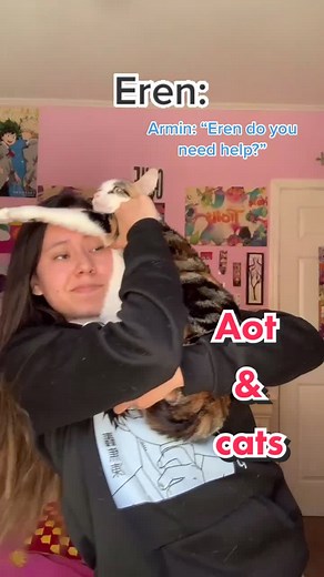 Levi = cat, I don’t make the rules🤷🏻‍♀️ #aot #attackontitan #hangezoe #levi #eren #armin #mikasa #connie #erenyeager #leviackerman #anime #weeb