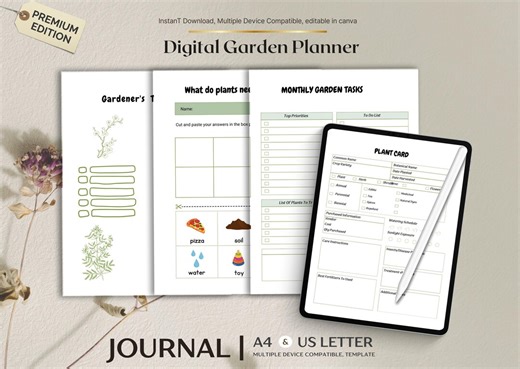 Printable Digital Garden Planner, Planting Schedule PDF