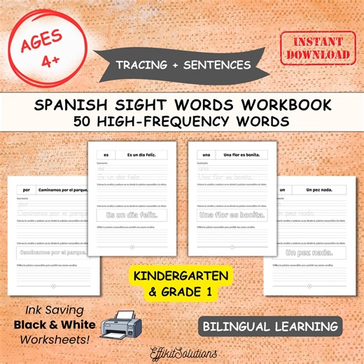 High Frequency Spanish Words | Cursive Handwriting Practice (PDF) - Etsy