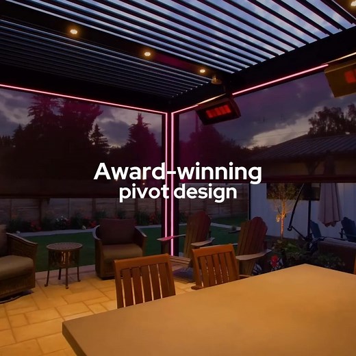 There are motorized pergolas. And then there's StruXure. What's the difference? Everything. Start with the material: Aircraft-grade aluminum with a premium powder-coated finish. Not the thin, flimsy stuff you see elsewhere. This is engineered to last decades without rusting, chipping, or degrading. Look at the engineering: StruXure's patented water management system actually keeps your patio dry when closed. Other systems? They leak. Ours doesn't. Check the design: Award-winning pivot louvers th