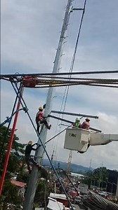 #double cross arm installation#34.5kv line structure | life of line