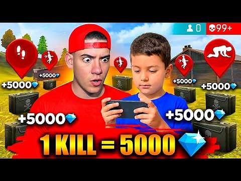 SUBSCRIBER LEAVES ME BROKE AFTER I GIVE HIM 5,000 DIAMONDS PER KILL IN FREE FIRE!! - TheDonato
