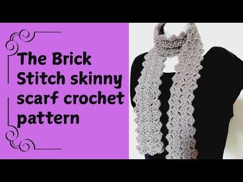 🌞Crochet the Brick Stitch Skinny Scarf in Under 2 Hours - Easy Beginner- Friendly Tutorial