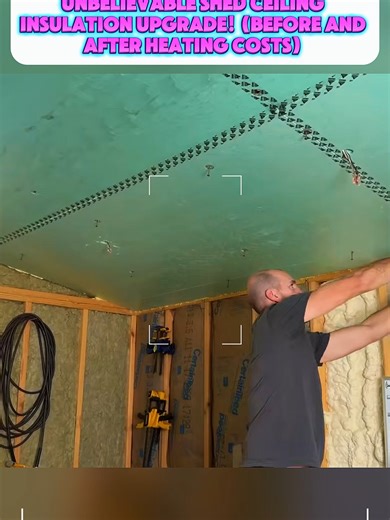 Unbelievable Shed Ceiling Insulation Upgrade! (Before and After Heating Costs) #fyp #Shed #Ceiling #Upgrade