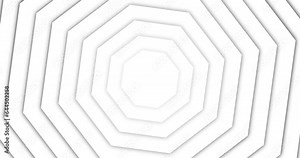 Seamless looped Rotating octagon shape, flat animated motion graphics background. slowly rotating neomorphism octagon shapes. white color