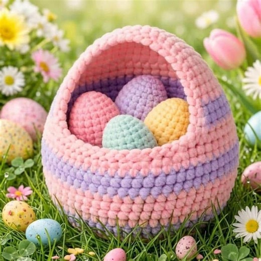 Crochet Easter Egg Basket Pattern, Amigurumi Holder, Spring Decor (PDF Download) - Etsy