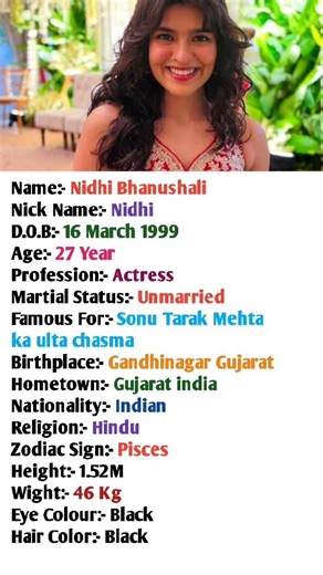 Nidhi Bhanushali (Sonu) Tarak Mehta ka ooltah chashma Biography #bollywood #entertainment