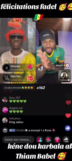 félicitations fadel 🥳🥰🇸🇳 kéne dou karbala ak Thiam Babel ak diossa Bamba 19 bb Astou pikola merci à vous tous 🥰🇸🇳 #viral #live #fadel @fadel_1441 ✪ @karbalabongo @thiam_babel_ngalam @Diossa ak Diarbat 🇸🇳🇲🇷🇨🇮