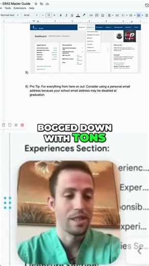 ERAS Application: Use a Personal Email Address