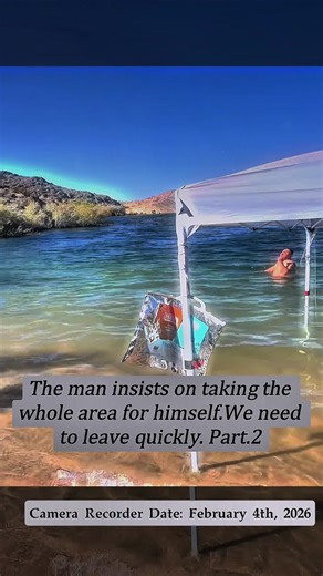 2 Here is the full video He was mad because he wanted the whole area to himself. Came in hot and started yelling at us to leave. Our boat had dropped us off so he said to walk