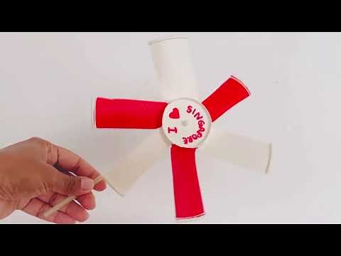 Singapore National Day Craft For Preschoolers | National Day activities | double colour windmill