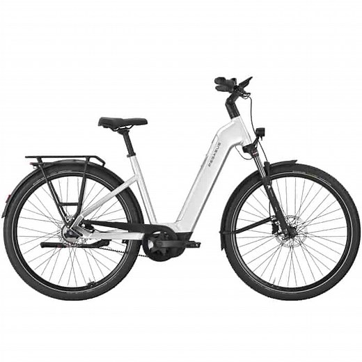 Pegasus Premio EVO 5F Belt E-Bike Trekkingrad Tiefeinsteiger 28" silber | Zweirad Stadler