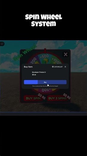 FREE Spin Wheel System in Roblox Studio! #shorts #viral