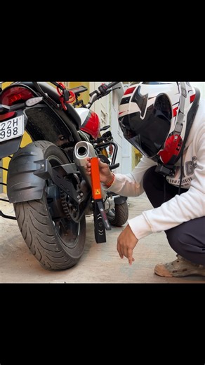 Shubham | Biker | Travel on Instagram: "Using this MotoJack for almost a year now, makes chain cleaning super easy, especially if your bike doesn’t have a center stand. Super simple to use and perfect for solo riders. If you need the link, comment below! [bike, bike ride, motovlogs, bike stand, moto jack]"