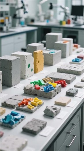 Concrete with recycled plastic