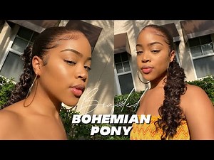 SUPER SLEEK Bohemian Braided Ponytail on Natural Hair!