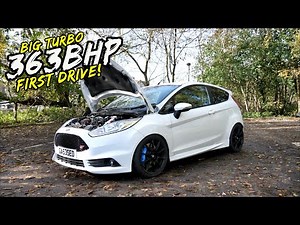 FIRST DRIVE IN MY STAGE 4 *BIG TURBO 363BHP* FORD FIESTA ST.. MAD!!