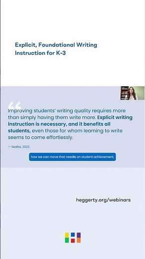 Webinar Highlight: Explicit, Foundational Writing Instruction for K-3