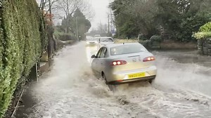 The Timperley end of Clay Lane getting close to impassable at the moment More: https://altrincham.todaynews.co.uk/2021/01/20/news/weather/pictures-trafford-council-issues-flood-warning-as-torrential-rain-from-storm-christoph-hits-altrincham/ | Altrincham Today