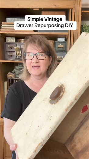 This simple vintage drawer repurposing project is easier than you might think! My husband helped gather the tools, and use the nailer, and we knocked this project out in less than 45 minutes. I love the added storage and the cozy vintage look too! Find us at: https://stan.store/WhimsyBarn Come along on this crazy 365 day journey of vintage home decor goodness! This is our year to celebrate whimsy and wonder, along with a little for our journey! If you want to hang out with us, you know what to d