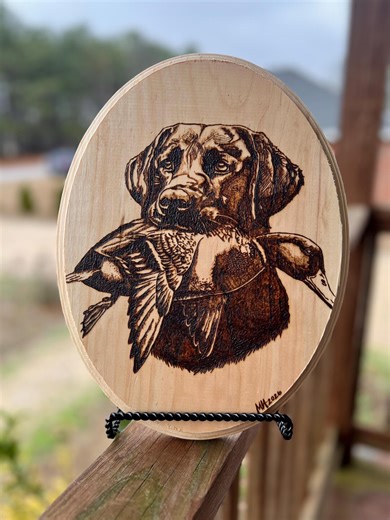 Handcrafted Labrador Retriever Pyrography | Duck Hunting Cabin Decor - Etsy