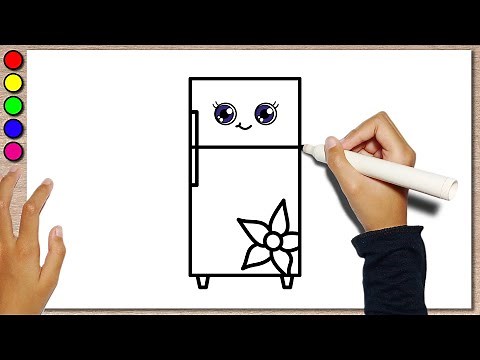 How to Draw Cute Refrigerator 🧊 Drawing Cute Refrigerator Beginner Friendly