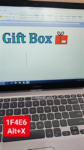 3.3K views · 29 reactions | Gift Box  Ms Word Symbol in computer #DigitalSkills #computer #msword #reels #tech #facebook #asmr #short | Comedy plus1 | Facebook