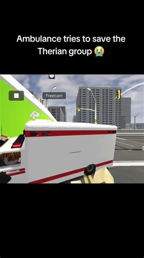 Ambulance tries to save the Therian group | #roblox #shorts #carcrashstudio