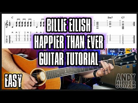 Billie Eilish - Happier Than Ever Guitar Tutorial Lesson